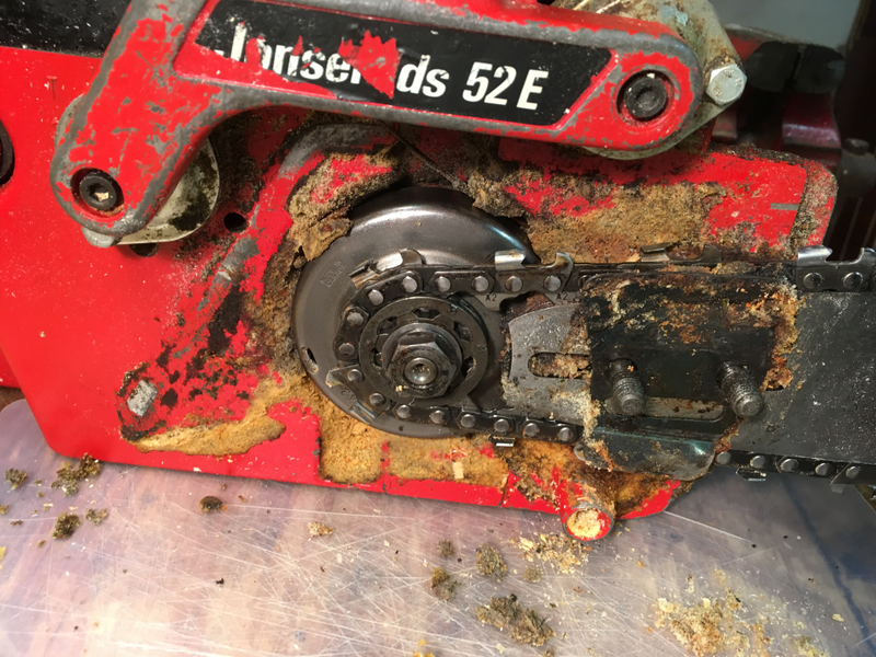 that clutch assembly wouldn’t spin freely with all that sawdust caked in there